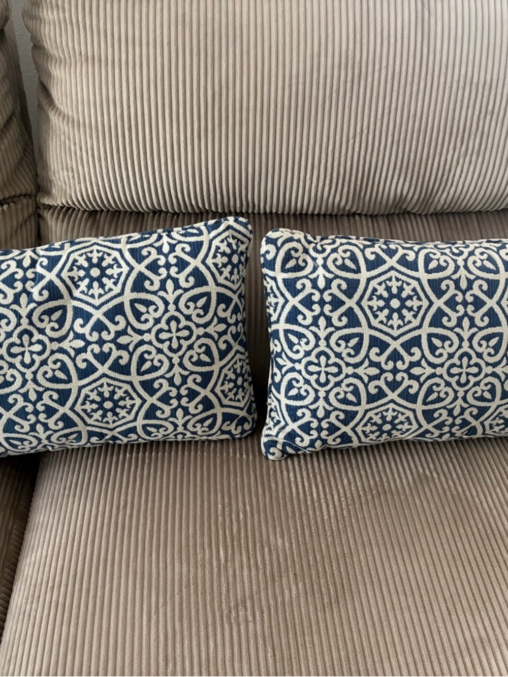 Ballard Designs Blue and White Decorative Throw Pillows - Home Accents